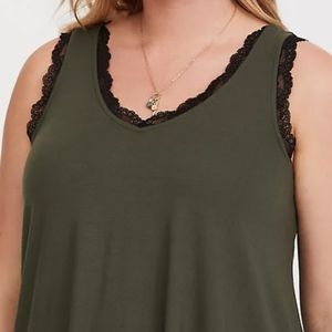 Torrid Super Soft Olive Place Trimmed Tank